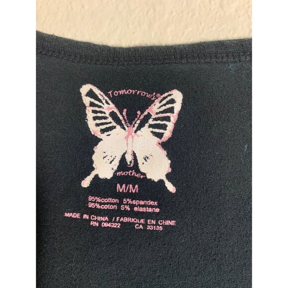 Tomorrows Mother Basic Maternity Tank Top Black Size Medium Empire Cut Y2K AE2 - Picture 3 of 3